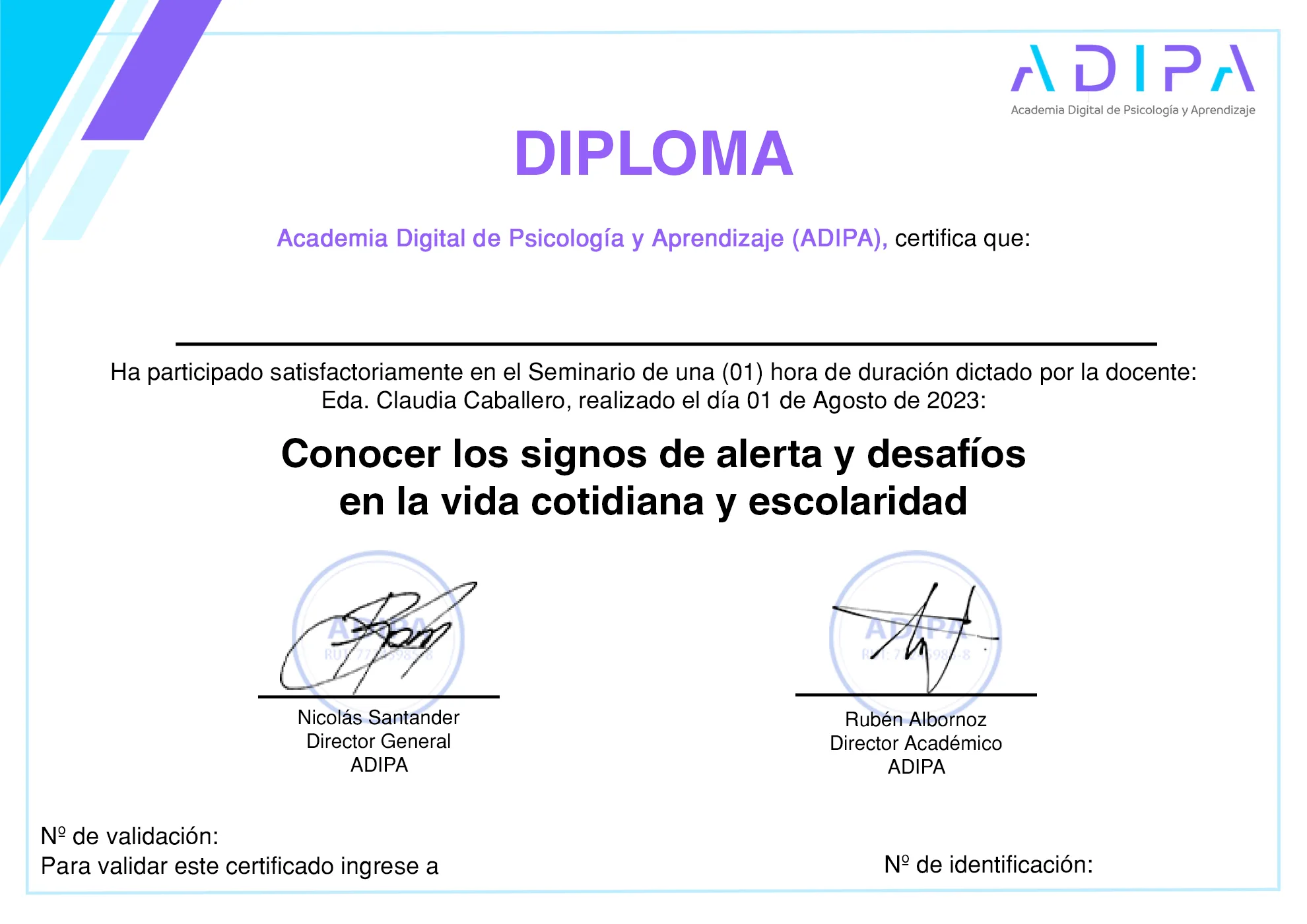 Conocer los signos de alerta y desafíos en la vida cotidiana y escolaridad - Adipa